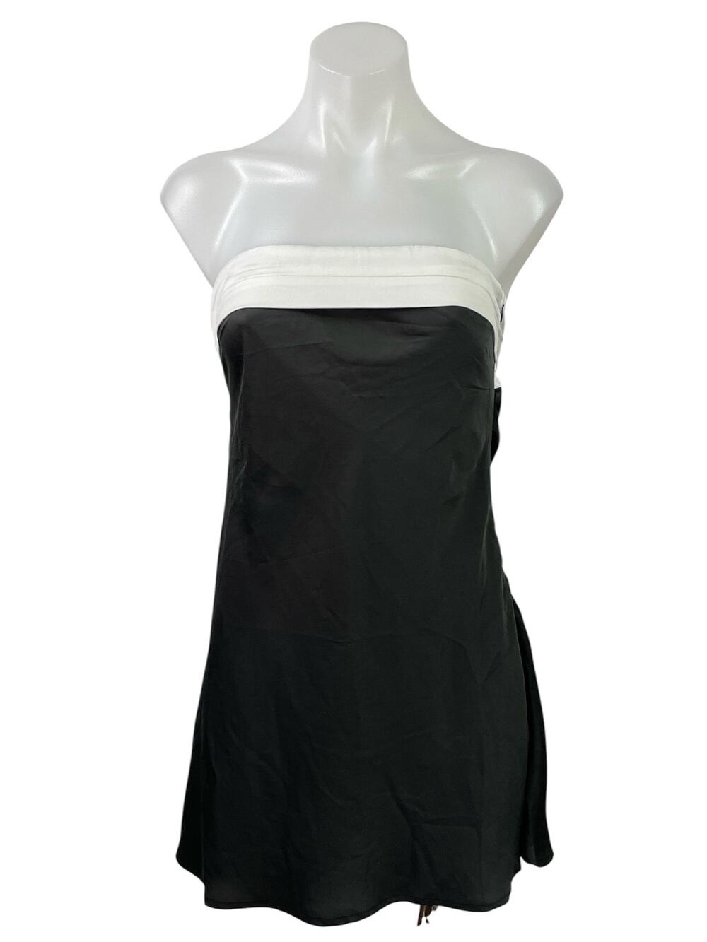 Princess Polly Black Strapless Tube Bandeau Cutout A Line Mini Dress Size 4